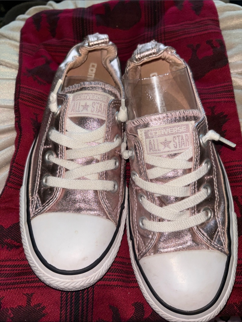 Converse women’s Rose Gold Metallic Low Top Sneakers
